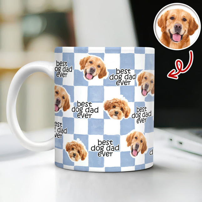 Custom Pet Photo Best Dog Dad, Mom Ever Print Full Mug - Gift for Parents, Father's Day
