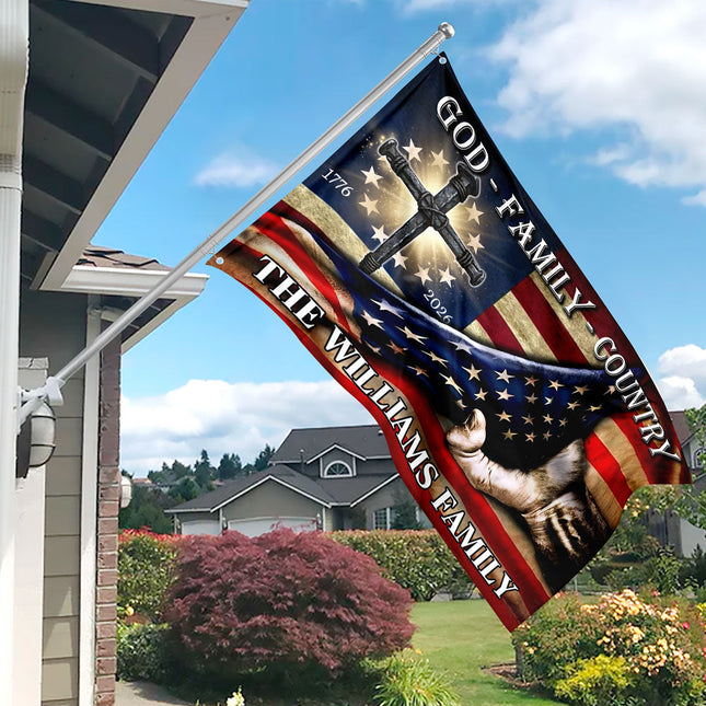 Custom Family Name 250 Years of Blessing 1776 - 2026 Banner House Flag