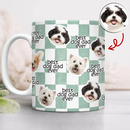 Custom Pet Photo Best Dog Dad, Mom Ever Print Full Mug - Gift for Parents, Father's Day