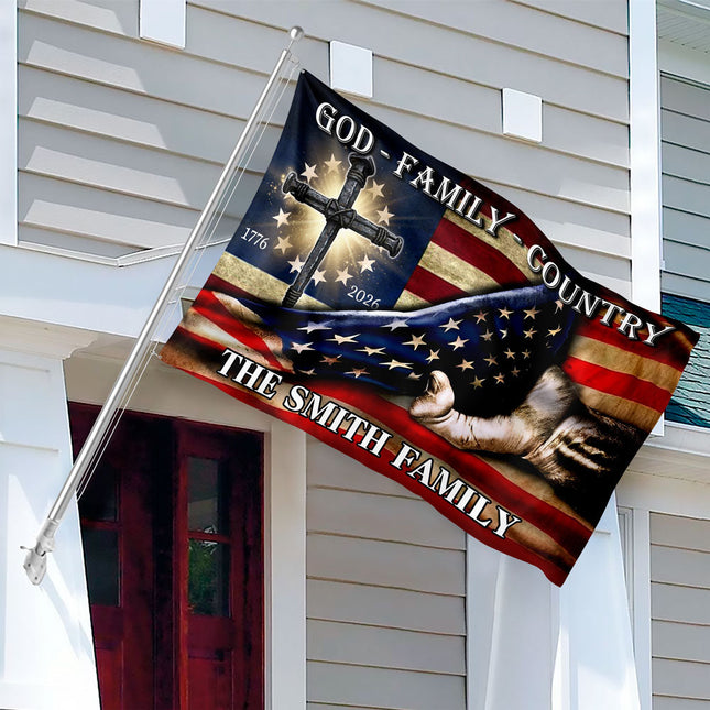 Custom Family Name 250 Years of Blessing 1776 - 2026 Banner House Flag