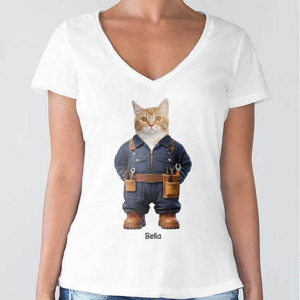 Custom Photo Cool Dog Cat Career Uniforms Shirt For Pet Lovers