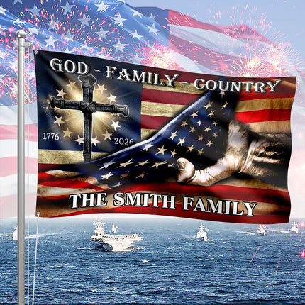 Custom Family Name 250 Years of Blessing 1776 - 2026 Banner House Flag