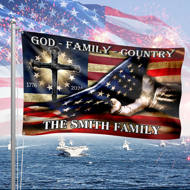 Custom Family Name 250 Years of Blessing 1776 - 2026 Banner House Flag