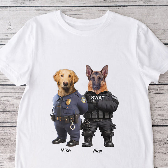 Custom Photo Cool Dog Cat Career Uniforms Shirt For Pet Lovers