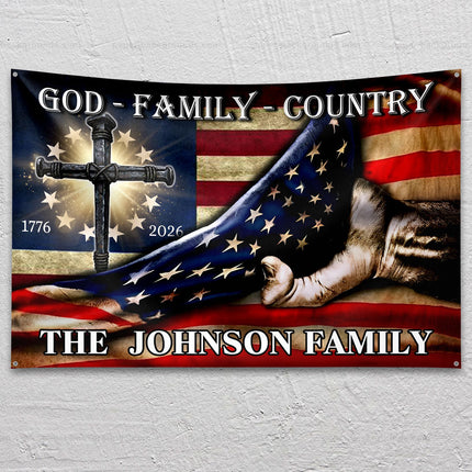 Custom Family Name 250 Years of Blessing 1776 - 2026 Banner House Flag