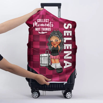 Collect Moments Not Things Travel Lover Y2K - Personalized Luggage Cover