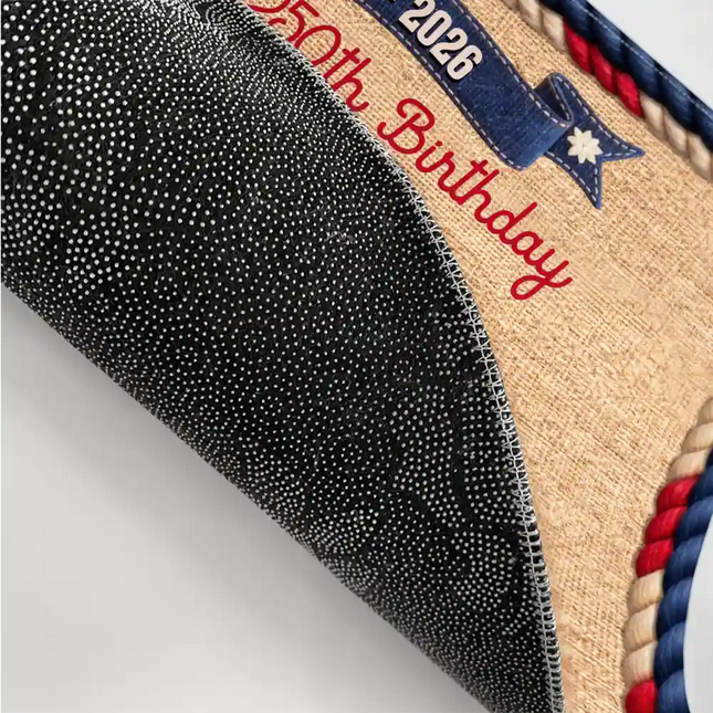 Stars And Stripes Happy USA 250Th Birthday Embroidery Effect - Personalized Doormat