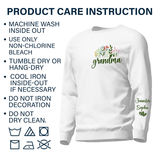 Floral Mama Title - Gift For Mom, Mother, Grandma, Grandmother - Personalized Unisex Sweatshirt