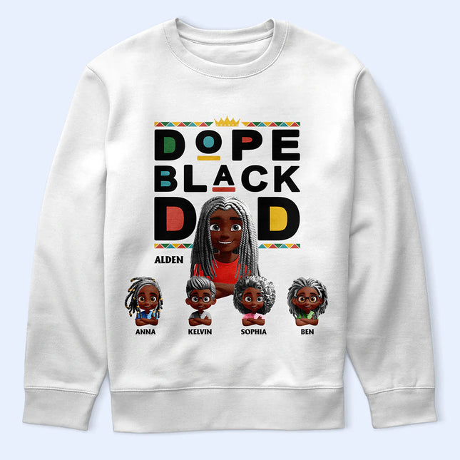 Dope Black Dad 3D Effect - Personalized T Shirt