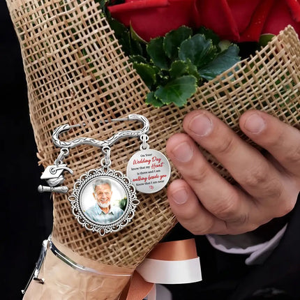Custom Photo On Your Wedding Day Know That My Heart Is There - Personalized Graduation Lapel Pin
