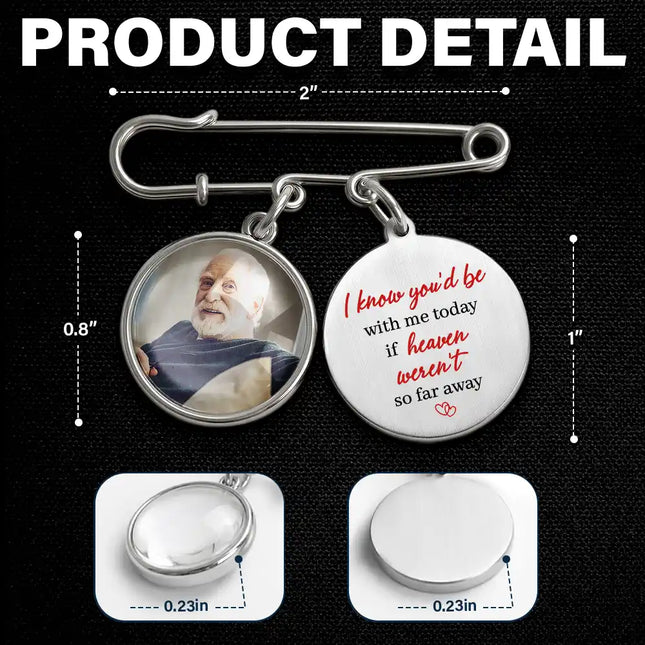 Custom Photo On Your Wedding Day Know That My Heart Is There - Personalized Graduation Lapel Pin
