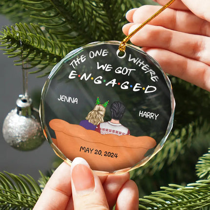 The One Where We Got Married - Personalized Circle Glass Ornament