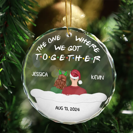The One Where We Got Married - Personalized Circle Glass Ornament