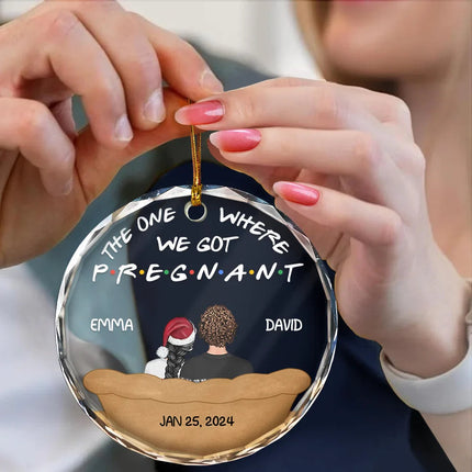 The One Where We Got Married - Personalized Circle Glass Ornament