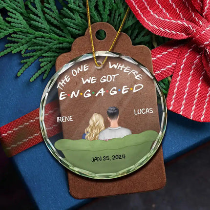 The One Where We Got Married - Personalized Circle Glass Ornament