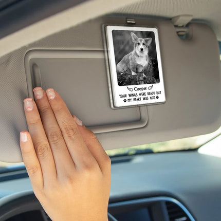 Custom Photo Memorial You Were My Hardest Goodbye - Personalized Custom Shaped Acrylic Car Visor Clip