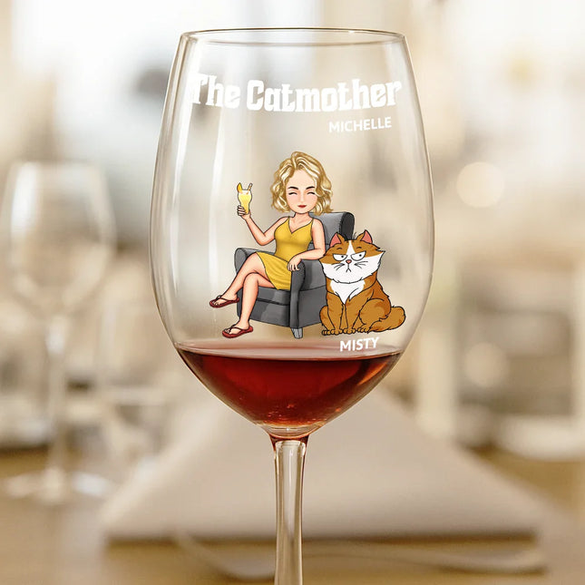 The Catmother - Personalized Wine Glass