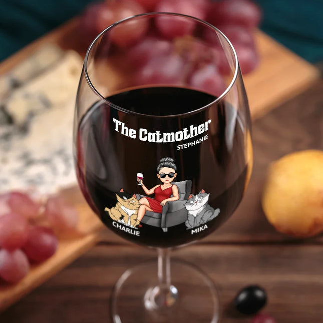 The Catmother - Personalized Wine Glass