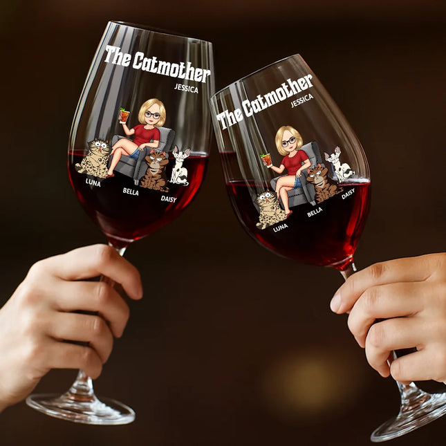 The Catmother - Personalized Wine Glass