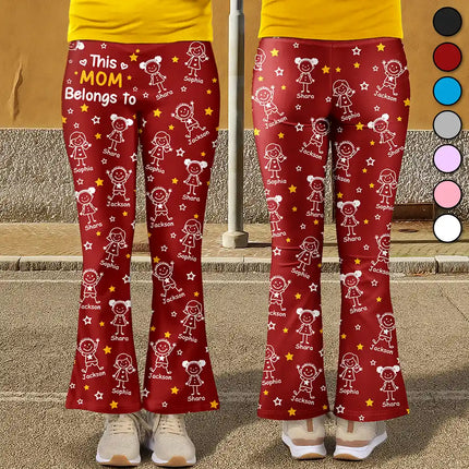 This Grandma Mom Belongs To Kids Pet - Personalized Leggings