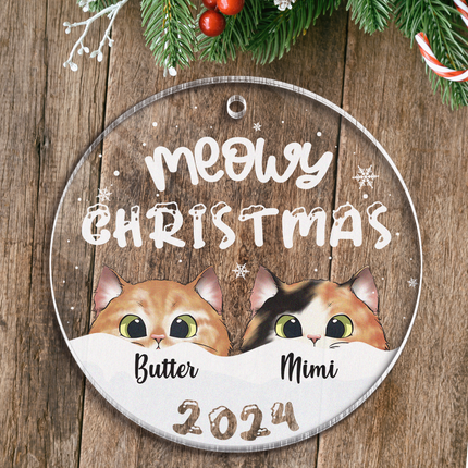 Meowy Christmas - Personalized Customized Ornament - Christmas Gifts For Cat Lovers