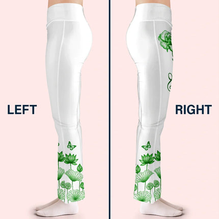 Toile De Jouy Birth Month Flower - Personalized Leggings