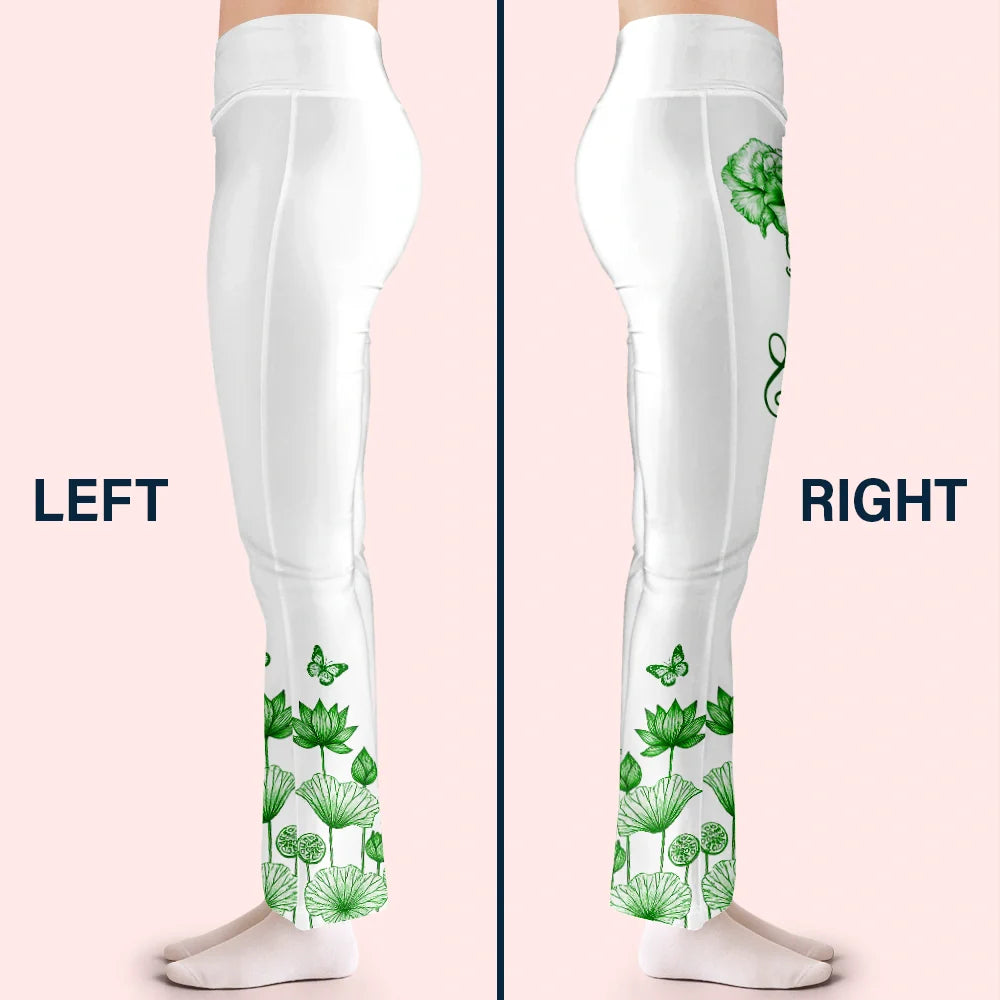 Toile De Jouy Birth Month Flower - Personalized Leggings