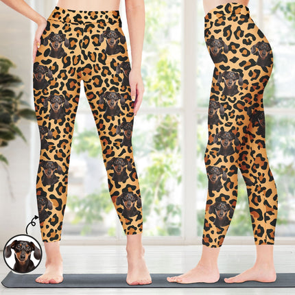 Custom Photo Pet Face - Birthday, Loving Gift For Gym Lady, Yoga Girl, Dog Lover, Cat Mom - Personalized Leggings