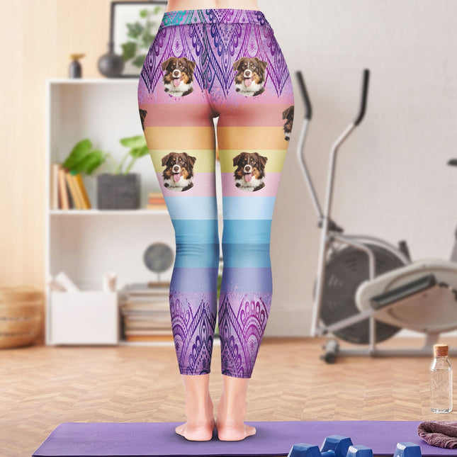 Custom Photo Pet Face - Birthday, Loving Gift For Gym Lady, Yoga Girl, Dog Lover, Cat Mom - Personalized Leggings