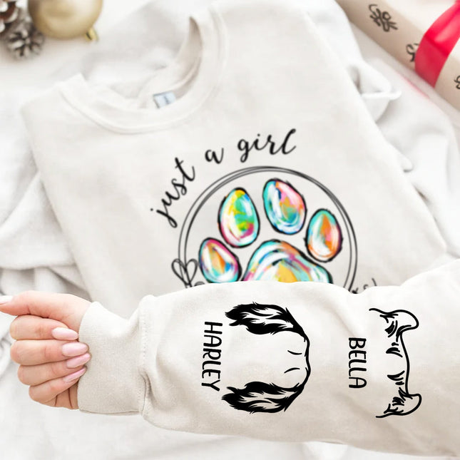 Just A Girl Who Loves Dogs Cats - Gift For Dog Lover, Cat Mom, Pet Mum - Personalized Unisex Sweatshirt