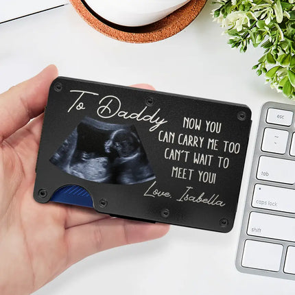 Custom Photo From The Bump Now You Can Carry Me Too - Personalized Card Wallet With Money Clip