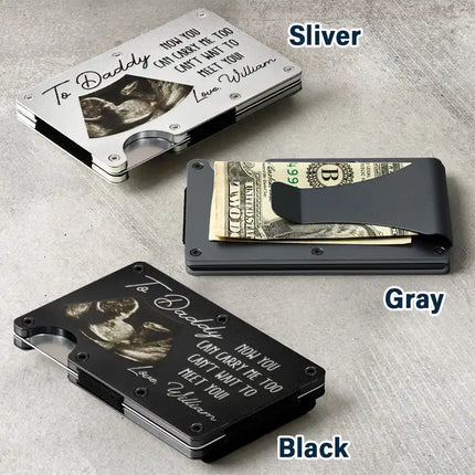 Custom Photo From The Bump Now You Can Carry Me Too - Personalized Card Wallet With Money Clip