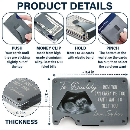 Custom Photo From The Bump Now You Can Carry Me Too - Personalized Card Wallet With Money Clip