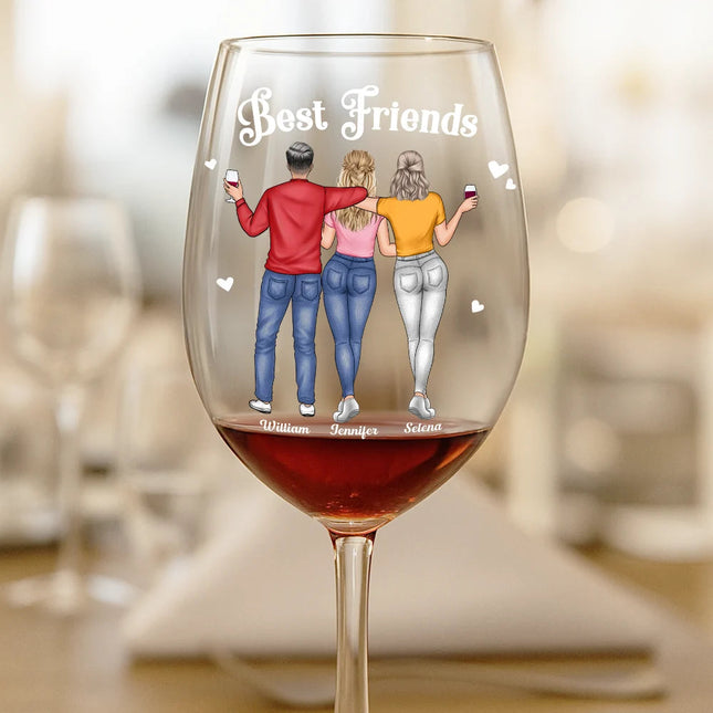 We Go Together Like Drunk And Disorderly Besties - Personalized Wine Glass