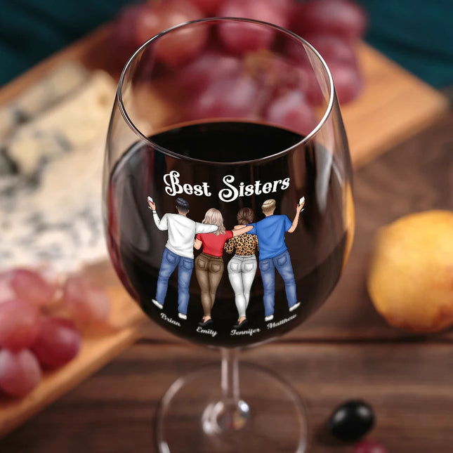 We Go Together Like Drunk And Disorderly Besties - Personalized Wine Glass