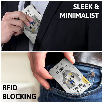 World's Best Bodyguard Assigned By - Personalized Card Wallet With Money Clip