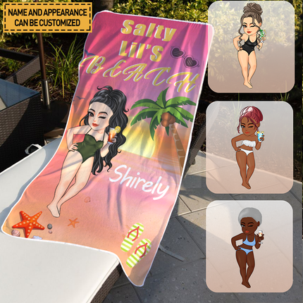 Life Is Better At The Beach Customized Beach Towel - Personalized Custom Beach Towel