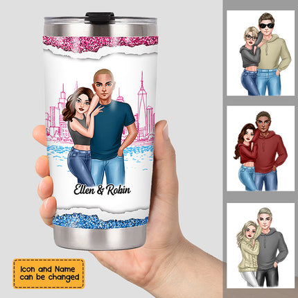 The Day I Met You Couple Steel Tumbler - Gift For Husband - Gift For Wife - Personalized Custom Tumbler