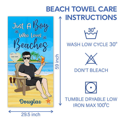 Just A Boy&Girl Who Love Beaches - Summer Gift - Personalized Custom Beach Towel