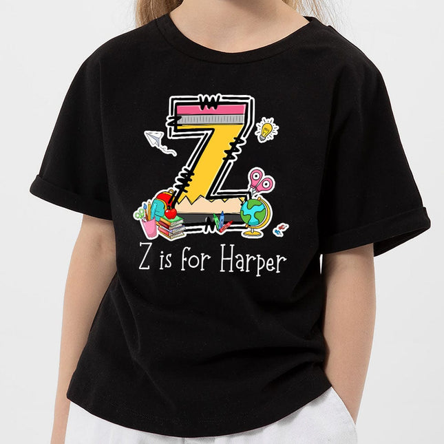 Custom Alphabet Kid Boy Name For School Bundle Back To School Kid Size Shirt Personalized Gift