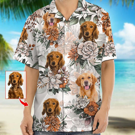 Custom Hawaiian Shirt Upload Photo With Flowers Pattern