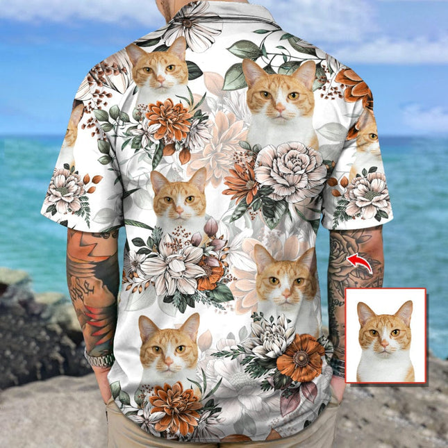 Custom Hawaiian Shirt Upload Photo With Flowers Pattern