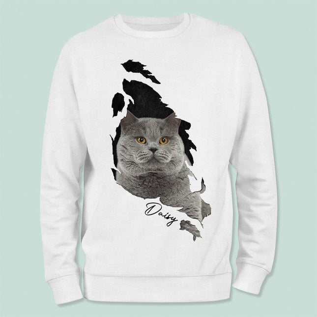 Custom Photo Dog Cat Behind The Scratch Pet Shirt