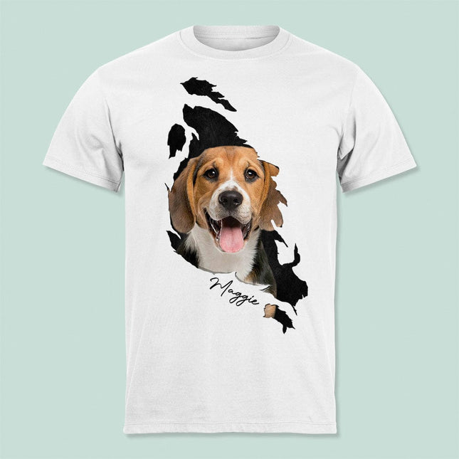 Custom Photo Dog Cat Behind The Scratch Pet Shirt