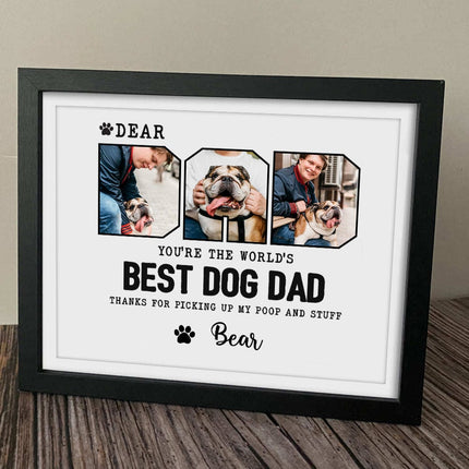 Custom Photo Happy Father's Day Best Dog Dad Picture Frame