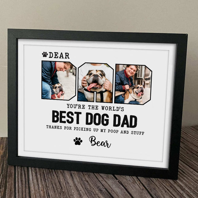 Custom Photo Happy Father's Day Best Dog Dad Picture Frame