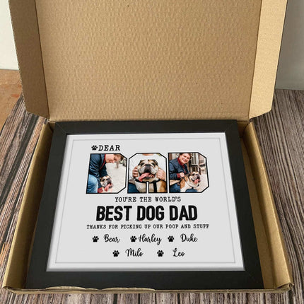 Custom Photo Happy Father's Day Best Dog Dad Picture Frame