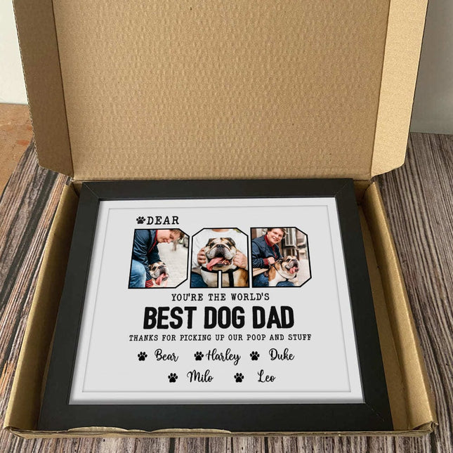 Custom Photo Happy Father's Day Best Dog Dad Picture Frame