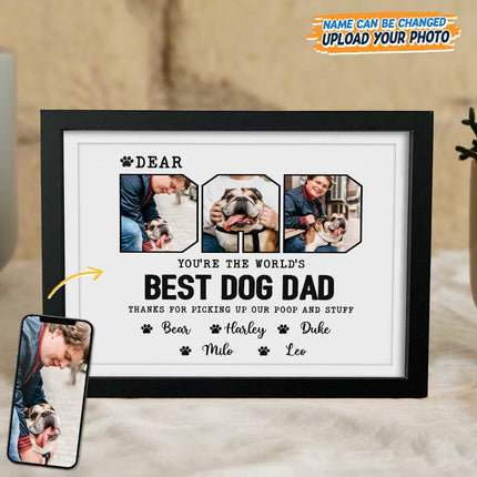 Custom Photo Happy Father's Day Best Dog Dad Picture Frame