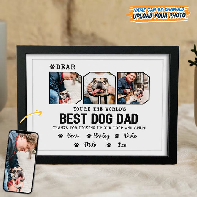 Custom Photo Happy Father's Day Best Dog Dad Picture Frame